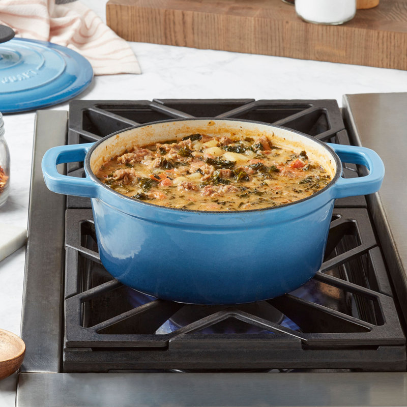 Smith & Clark - cocotte ronde en fonte émaillée, 3 pintes, Vert