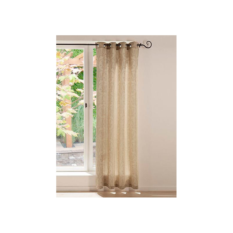 Alcorn Room Darkening Curtain Single Panel, 135cm Width x 175cm Drop, Beige