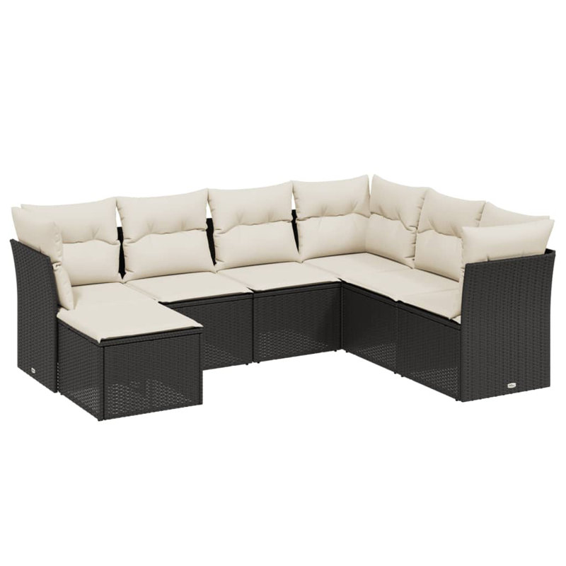 Ensemble de canapé de jardin extérieur modulaire en acier PE, Beige