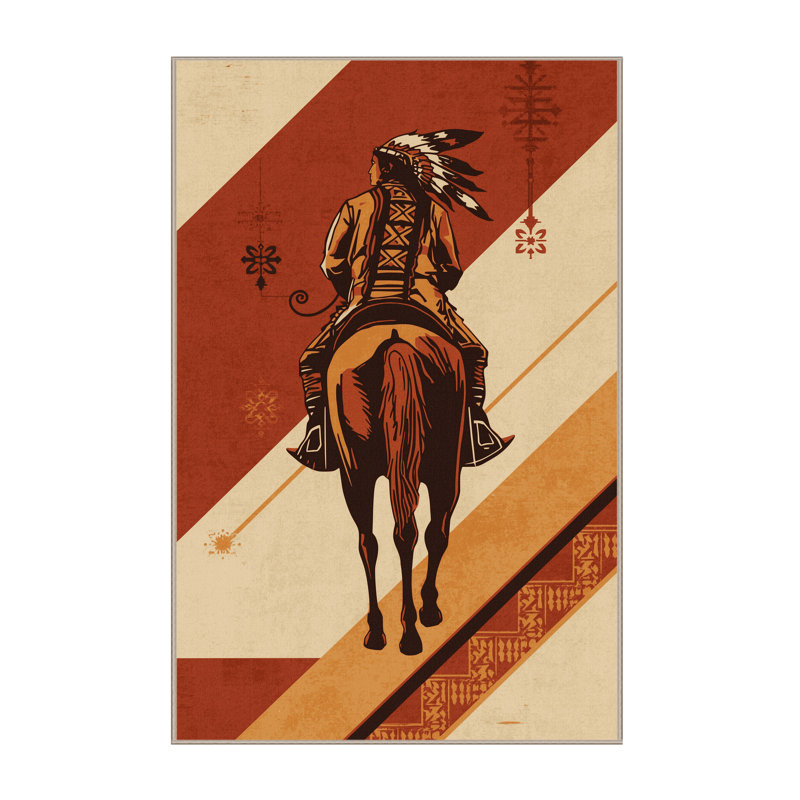 Tapis moelleux moelleux et moelleux Duran Apache Rider, 3 X 5