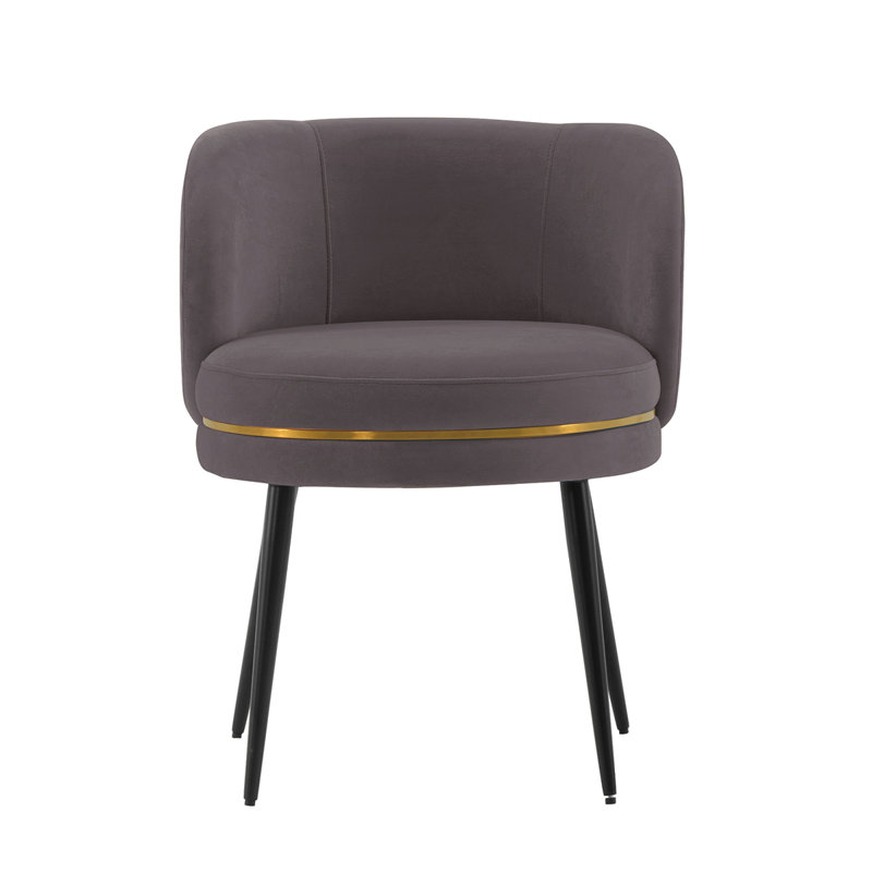 Chaise en velours Kaya Wood, Gris