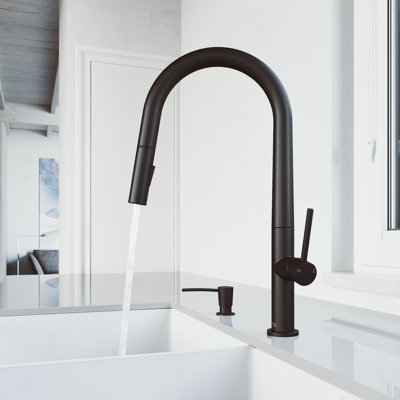 Greenwich 18 H 1-handle Pull-Down 2-Function Sprayer Kitchen Faucet and Soap Dispenser