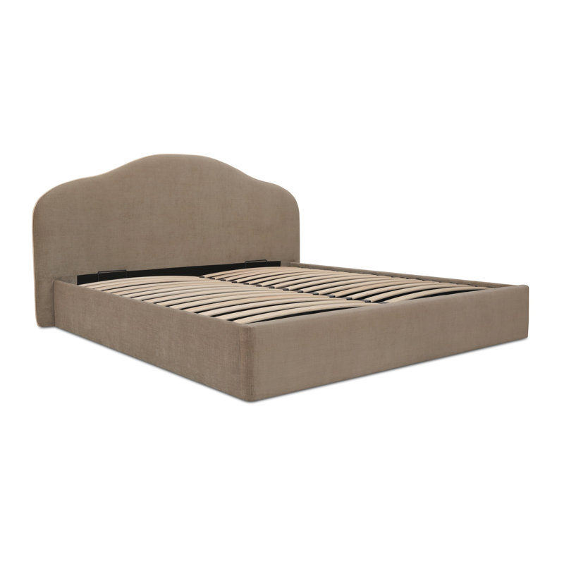 Maggie King Storage Bed Cream, Tan, Queen