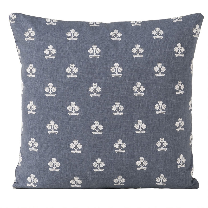 Hamachi Pillow Cover & Insert, Square 20", Polyester, Linen Beige Floral