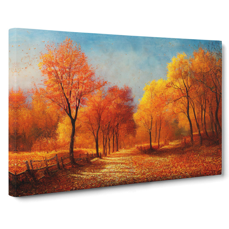 Irresistible Autumn Forest - Wrapped Canvas, 35cm H x 50cm W x 3cm D