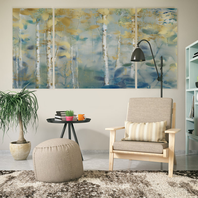 «Gilded Forest II», image multi-pièces sur toile tendue, H 24 po x l 48 po x P 1,5 po