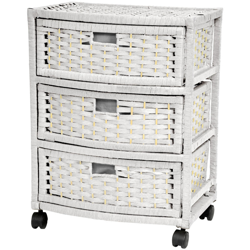 3-Drawer Storage Chest, White