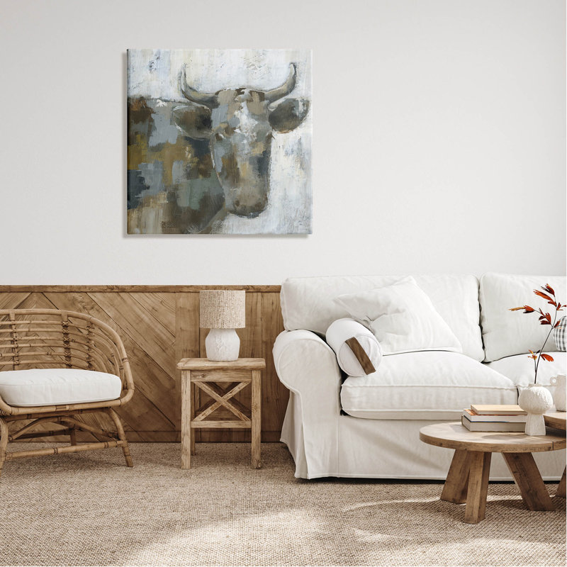 Art abstrait sur toile, "Bétail abstrait" par Nan, H 30 po x l 30 po x P 1,5 po