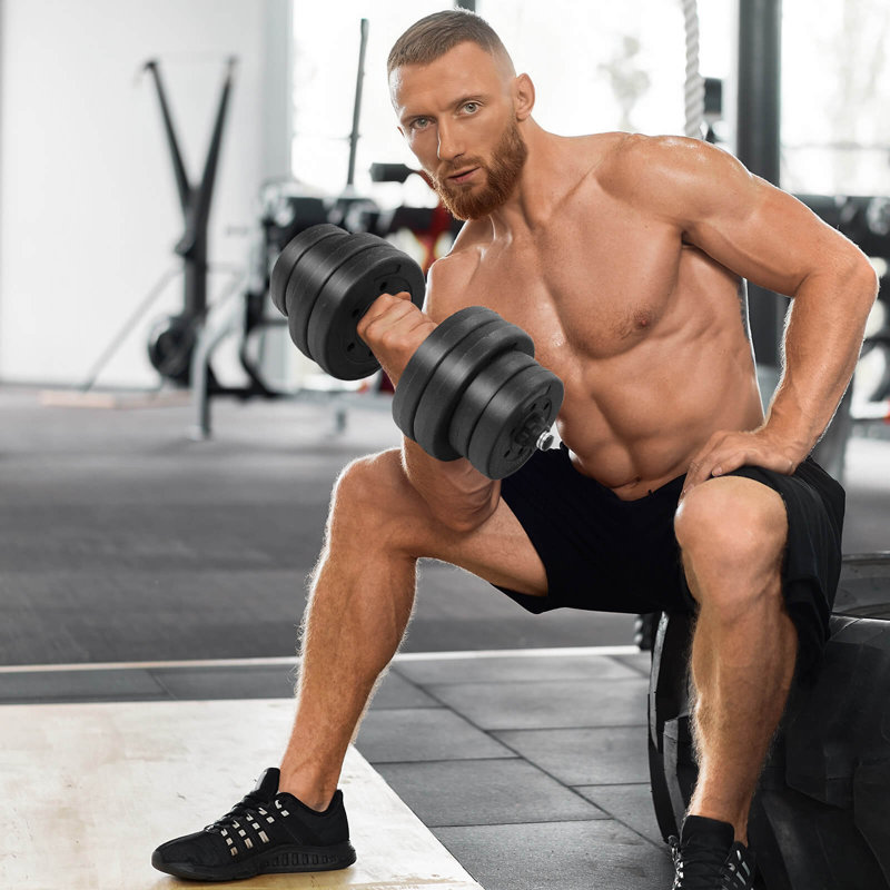 66 LB Dumbbell Weight Set Fitness 16 Adjustable Plates Workout - Image 8