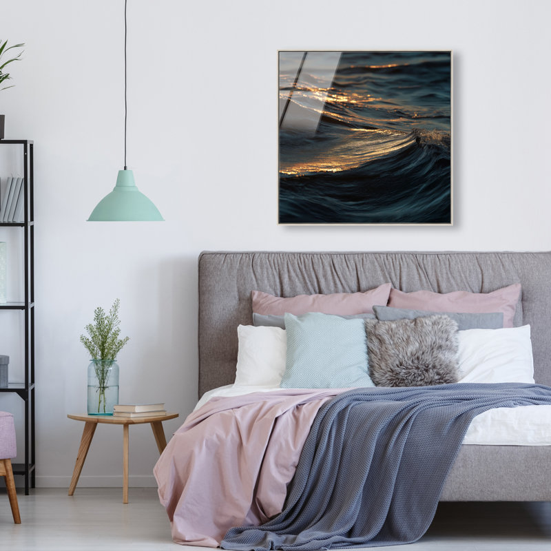 Sunset Sea I Print by Oliver Gal, 31" H x 31" W, Silver Floater Frame