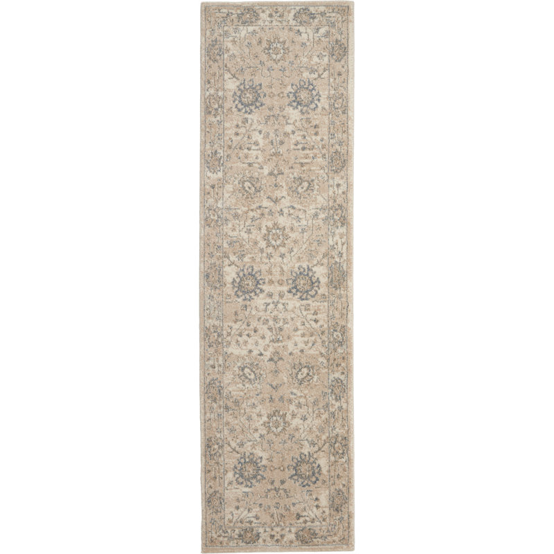 Tapis oriental ivoire / beige sable Rosaline, Tapis de couloir 2 pi 2 po x 7 pi 6 po