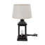 Lampe de table lanterne noire 20,5 "avec ports USB et gradateur tactile