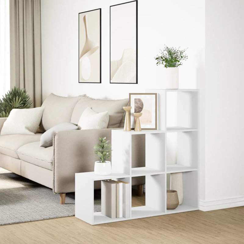 Bibliothèque paravent vidaXL, Blanc, (3 tablettes) H 39 po x l 39 po x P 11,4 po