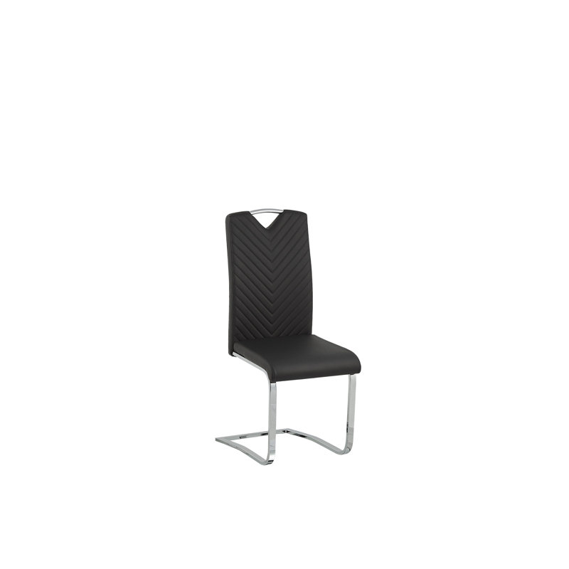 Farmersville 45cm H Upholstered Metal Side Chair, Black