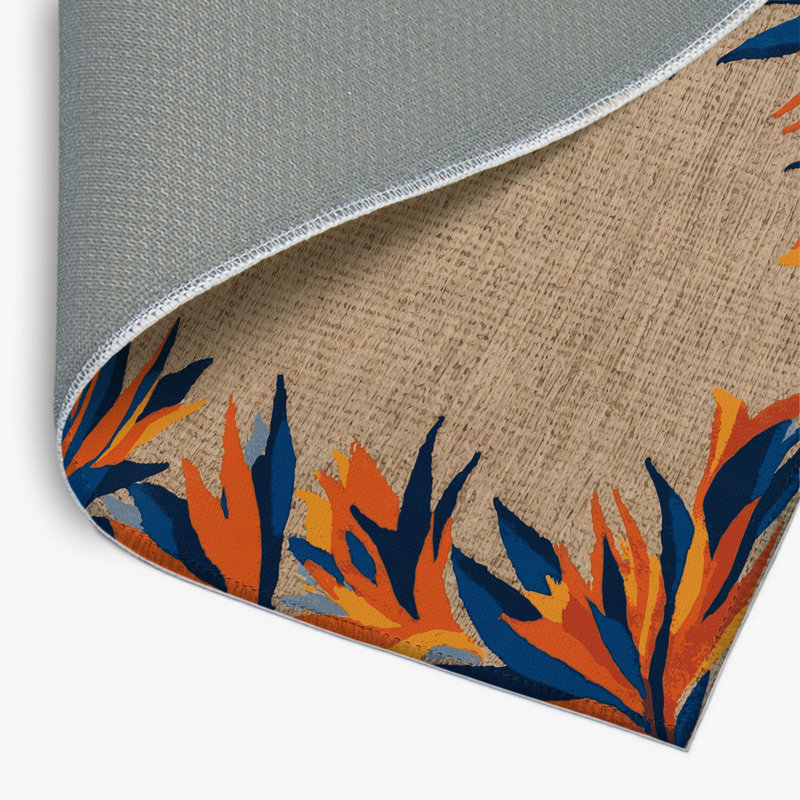 Tapis d'intérieur et d'extérieur brun Botanical, Rectangle 4pi x 6 pi