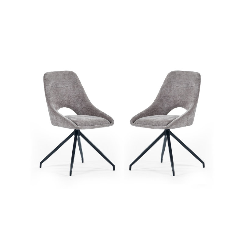 Jonah 49cm H Upholstered Upholstered Back Side Chair, Grey