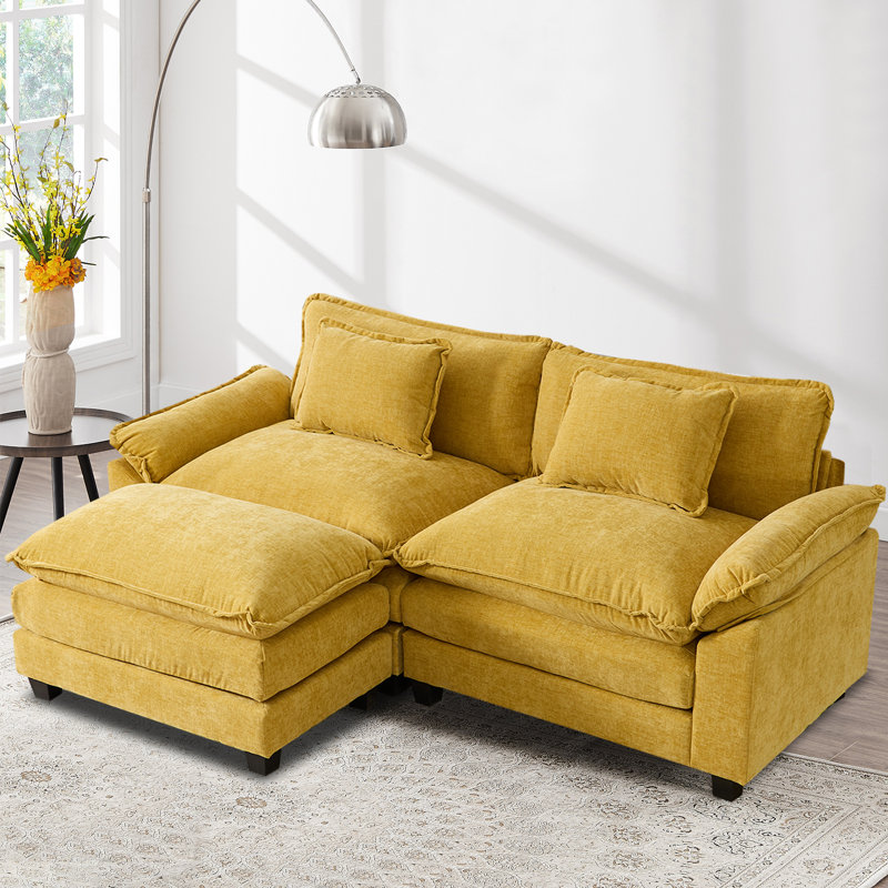 Canapé modulaire 3 pièces Gillina, Jaune