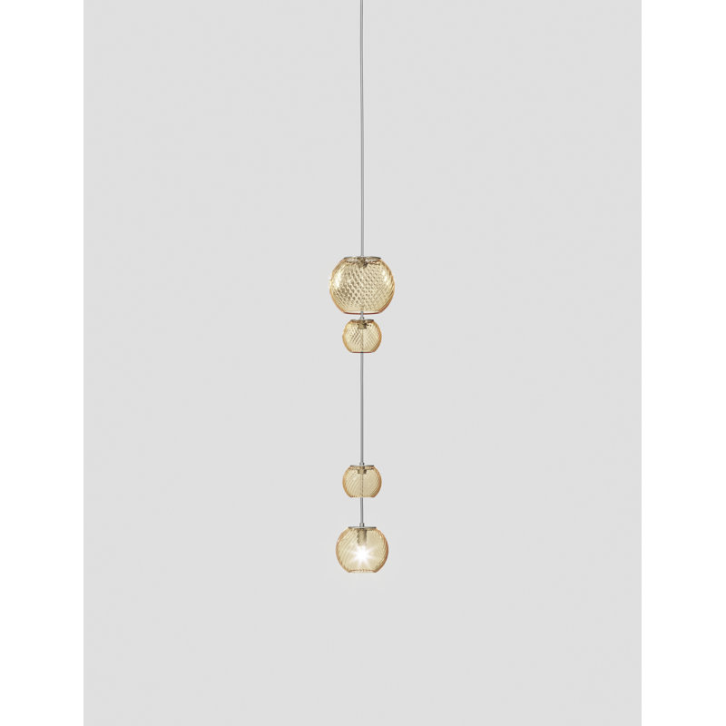 Oto Suspension Pead Smoky Striped Satin Nickel G9 Ul, Amber