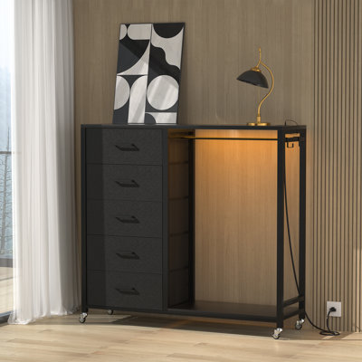Jeremyiah 45.2'' 5 Drawer Dresser Organizer with LED Lights