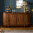 70.87" Four-Door Curved Ash Wood Sideboard (No Assembly Required)