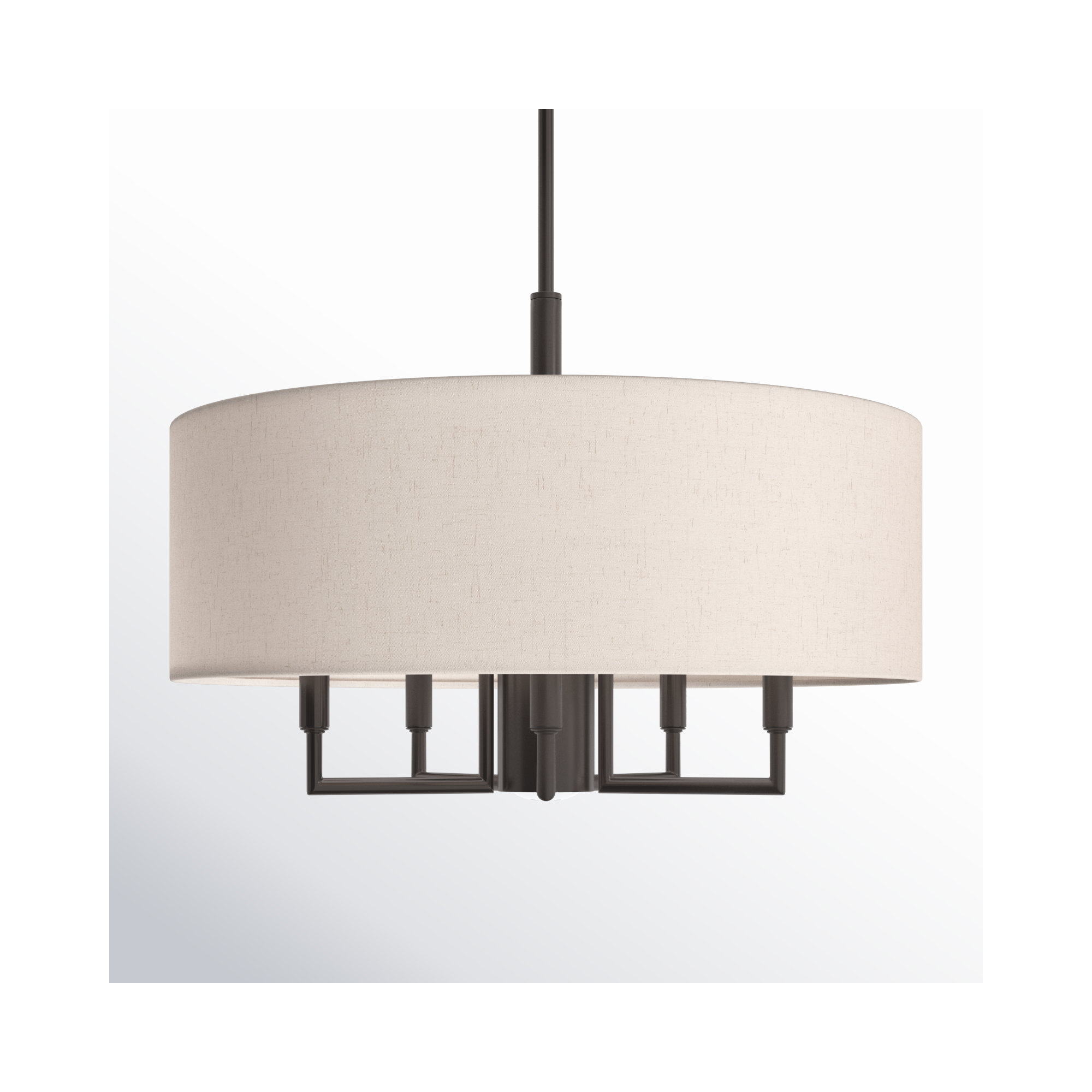Flaire 6-Light Dimmable Steel Drum Chandelier, English Bronze