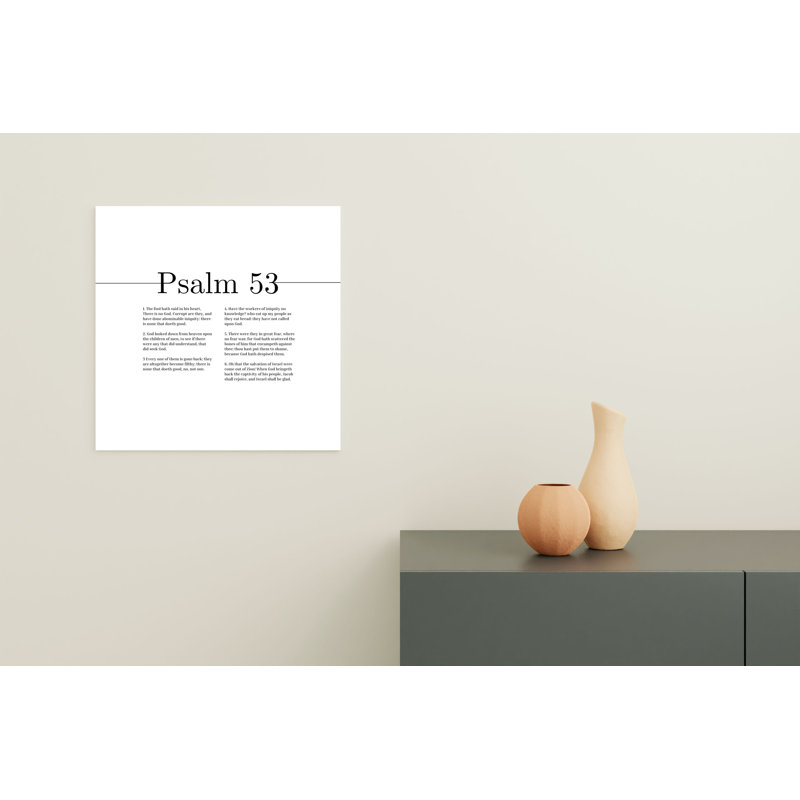 Man's Sinfulness Psalm 53 1 Piece Wrapped Canvas Wall Art, 28cm H x 36cm W