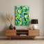 Abstrait aquarelle 57, art mural en métal vert-132284920