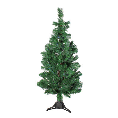 Spiral 4' Green Pine Artificial Christmas Tree with Multi-Coloured Light