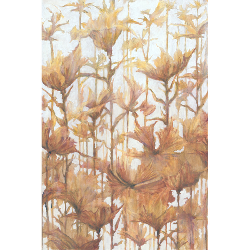 Yellow Floral - Wrapped Canvas Painting, 46cm H x 30cm W x 3.8cm D