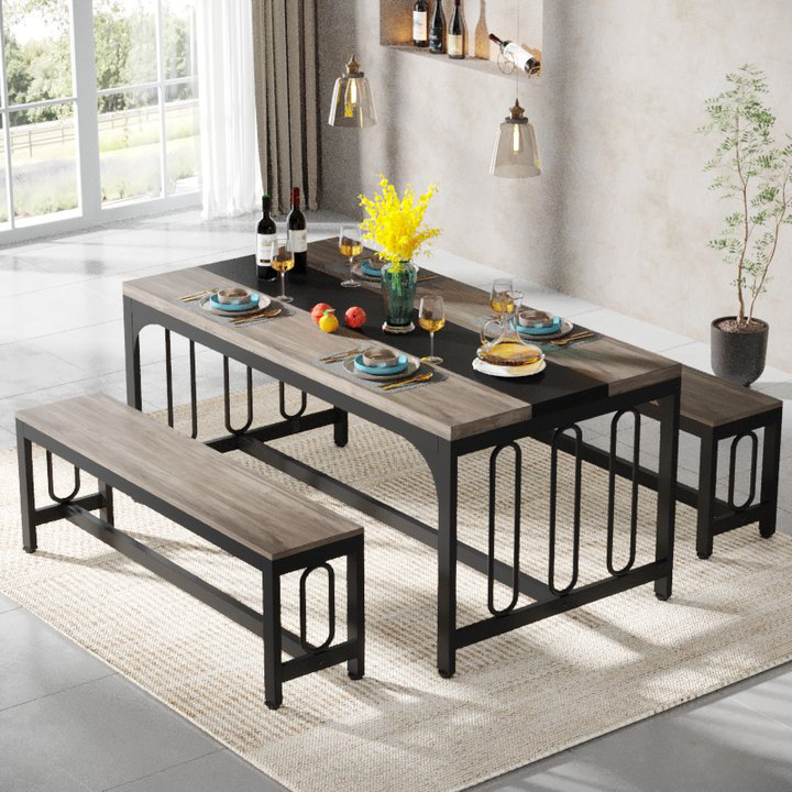 Ensemble repas pour 4 personnes Ause, Gris, Gris