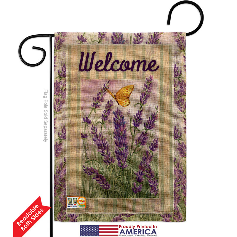 Drapeau de jardin en toile de jute 19 po x 13 po Georg Lavender