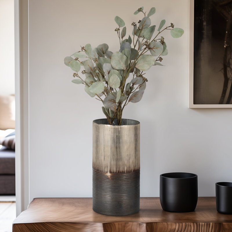 Dirks Glass Vases Modern Decorative Ribbed Cylinder Vase in High-Quality Glass - Sleek Contemporary Single Piece with Textured Detail for Stylish Accent Display