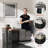 Ottoman With Storage Set Of 2, Industrial Accent Side Table With Removable Wood Lid, Metal Frame And Hidden Space, Nesting Ottoman Stool For Living Room, Black