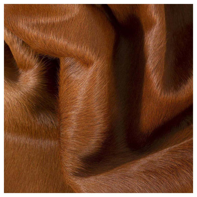 Tapis brun en cuir de vache - tapis en cuir véritable, Nouveauté de 7 pi x 7 pi 6 po