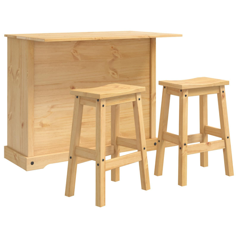 Solid Wood Kitchen Island Set, Honey Wax
