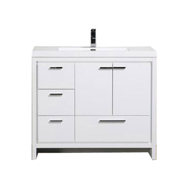 Ensemble de meuble-lavabo simple 42 po Lefebvre, Blanc brillant