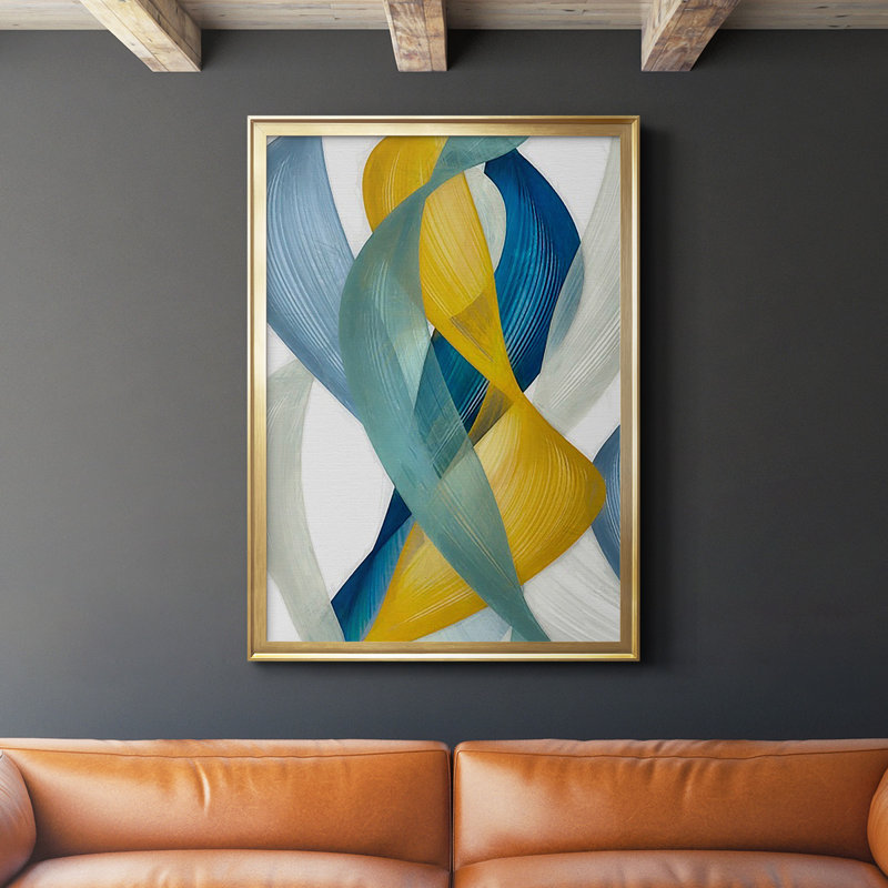 Avy " Horizontal Bands I ", Gold, 22.5" W x 30.5" H
