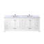 Ensemble de meuble-lavabo double avec plateau en marbre de culture et robinet-110821987