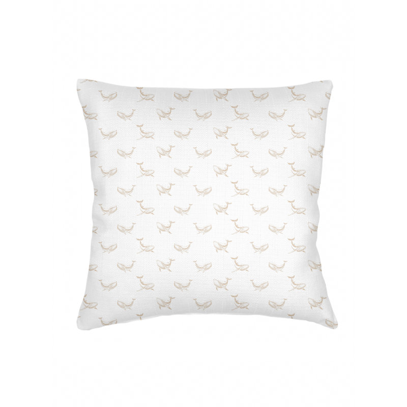 Printed Pillows Linen Pillow Cover & Insert, Beige, Square 22", Polyester