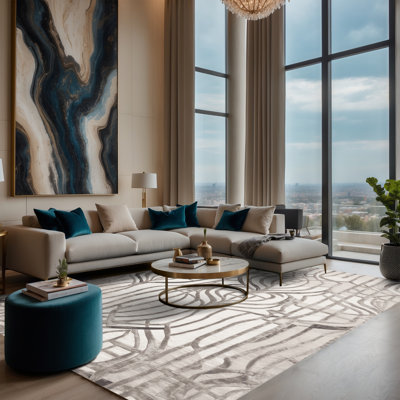 Machine Washable Gray Area Rug