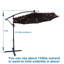 Parasol de terrasse 10 pi avec parasol solaire à DEL 8 lumières avec manivelle et base transversale-397109016