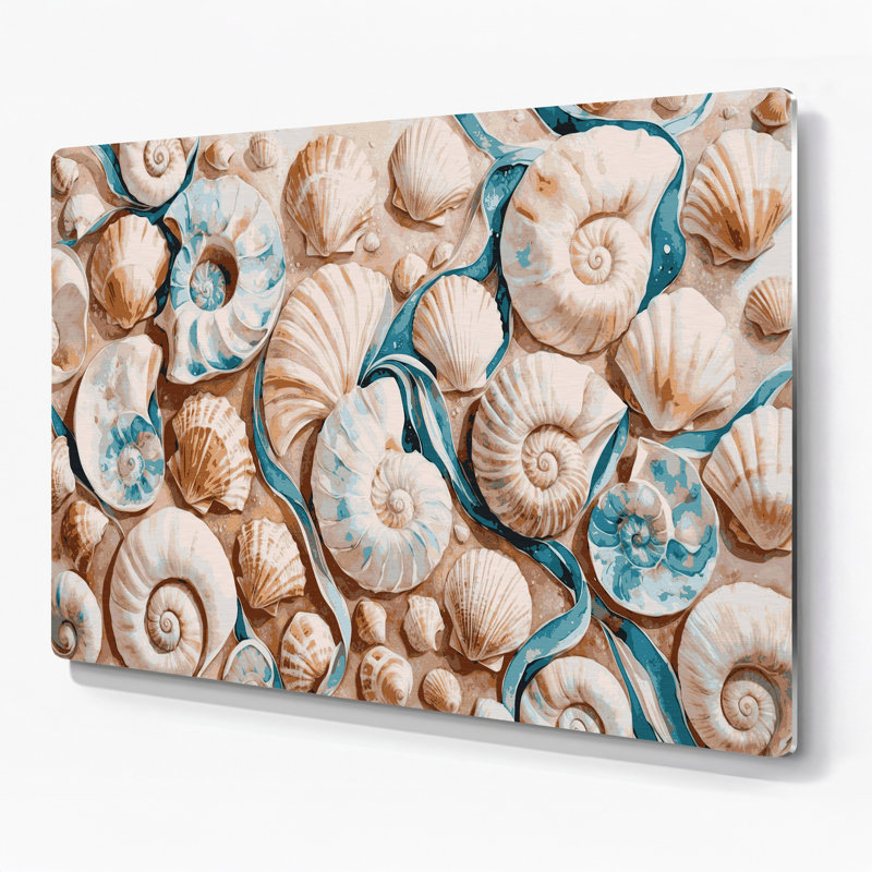Art mural en métal Coastal Shell, H 11 po x l 14 po