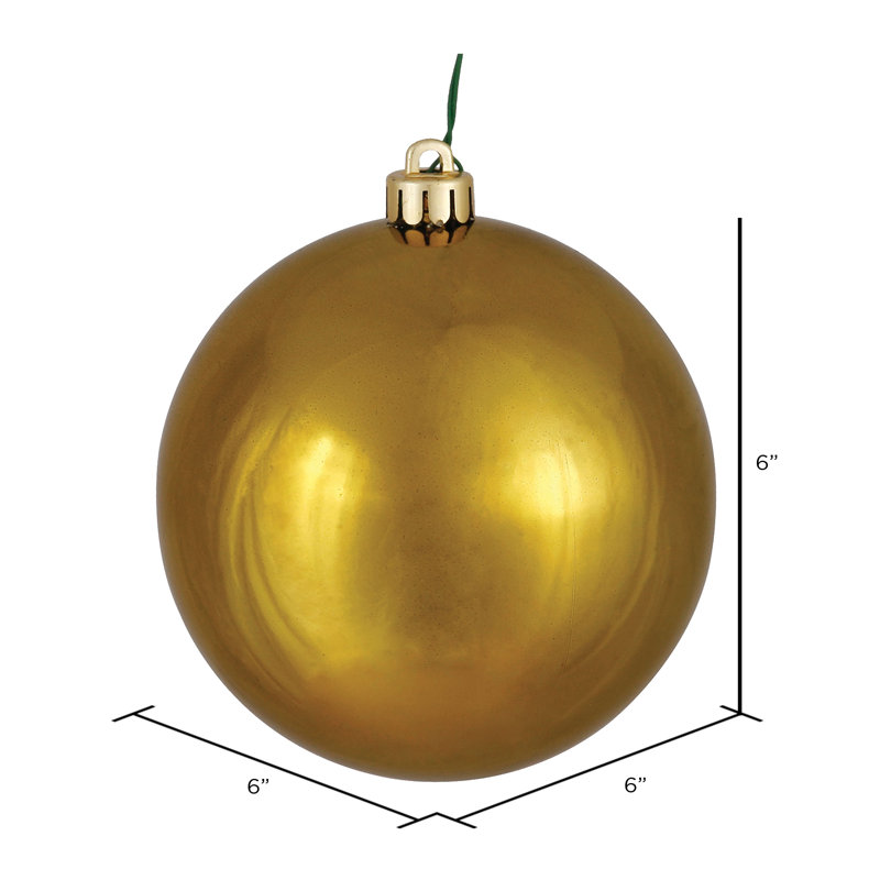 Décoration de boule décorative des Fêtes, Olive, 6" H x 6" W x 6" D