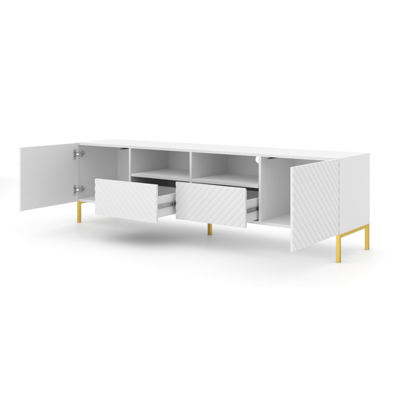 Anjulie Unfinished TV Stand for TVs up to 85", White Matt