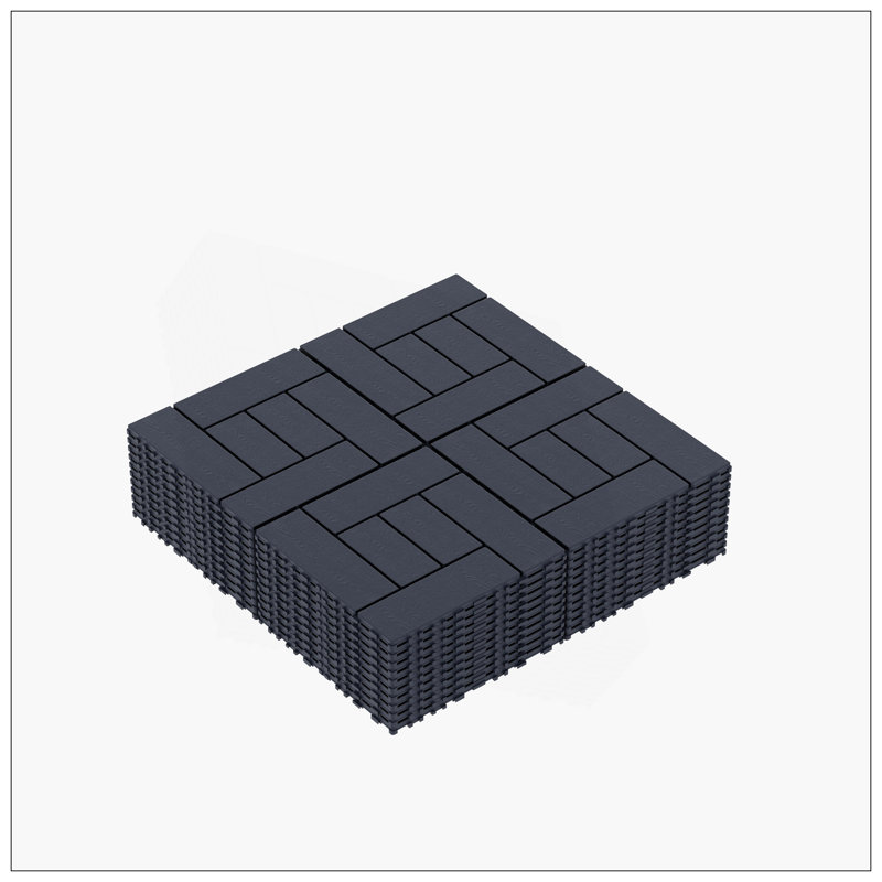 Carreaux de terrasse à emboîtement de 12 pouces, plancher modulaire bricolage pour une installation facile, utilisation intérieure et extérieure, 44 pièces
