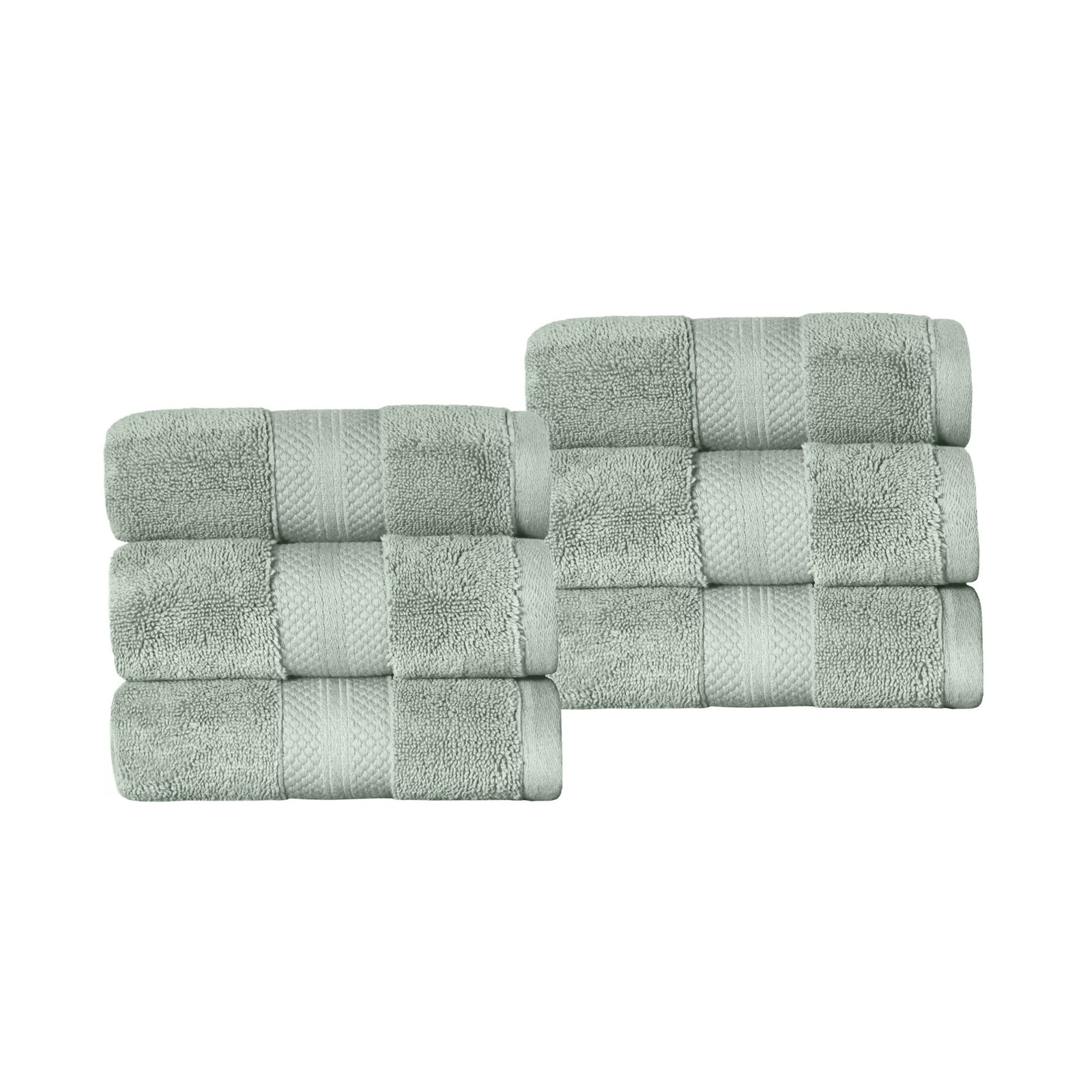 Finnian Turkish Cotton Bath Towel, Olive Green, Hand Towels - 6 Pack