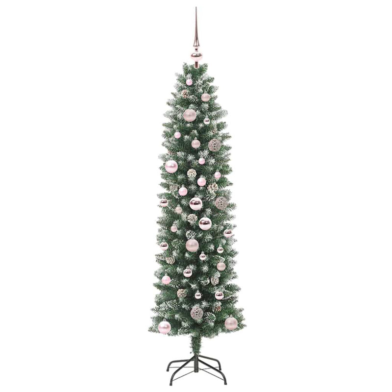 Artificial Slim Christmas Tree, 4.92' H, Pink