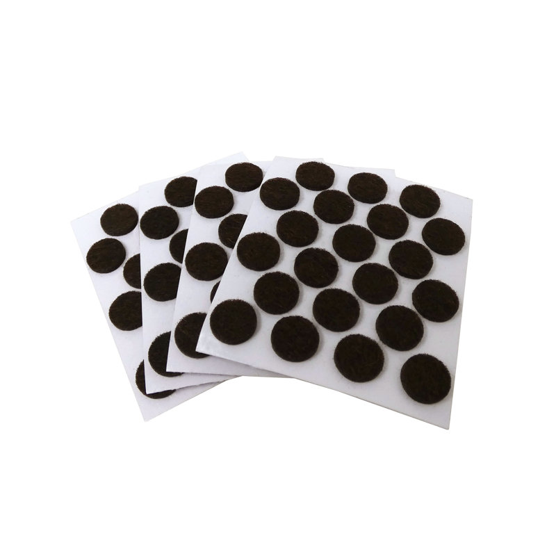 Brown 3/8" Round Self-Stick Felt Furniture Pads, 105 Pack