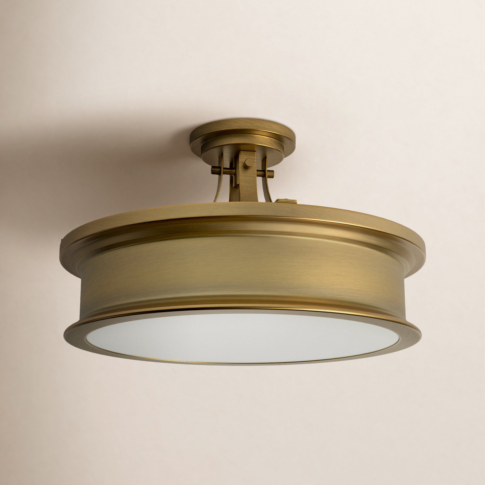 Rosanne 3-Light Semi Flush Mount, Brass