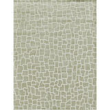 Hand Knotted Abstract Area Rug in Pistachio/Ivory